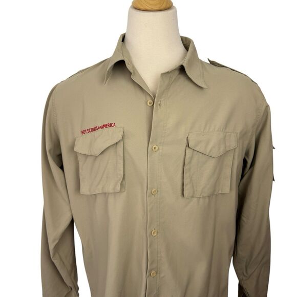 Boy Scouts BSA Uniform Shirt Adult Large Long Sleeve Roll Tab 62693 UPF 40 Scout - Picture 1 of 15